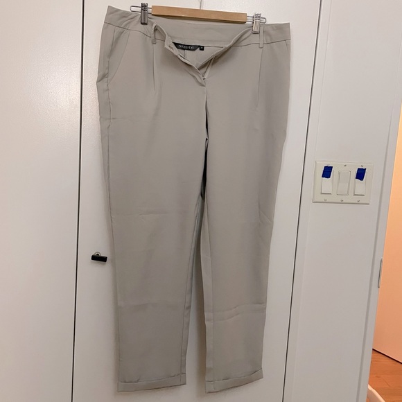 Women Work Trousers Pants - Beige - Picture 1 of 7